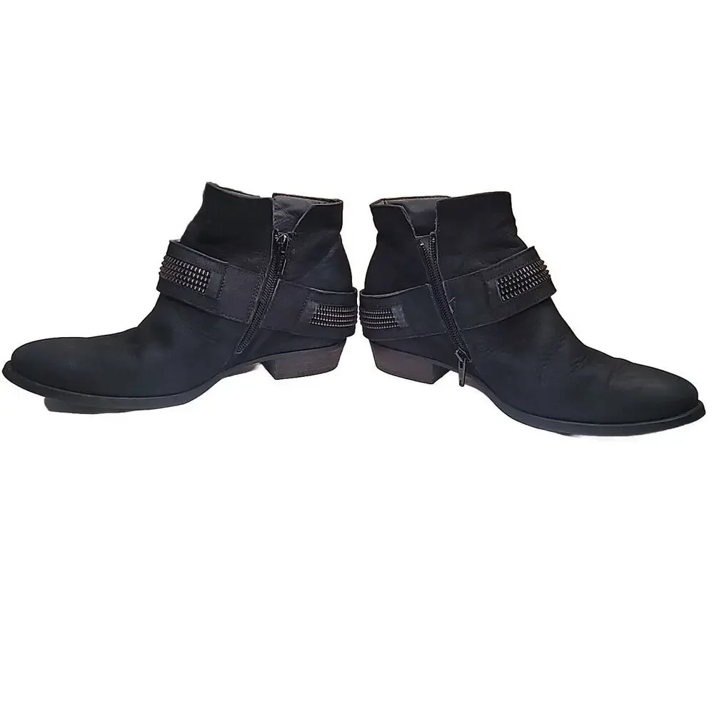 Paul Green Boots Ankle Booties Womens 6 Obermaterial ECHT Leder Heels Black